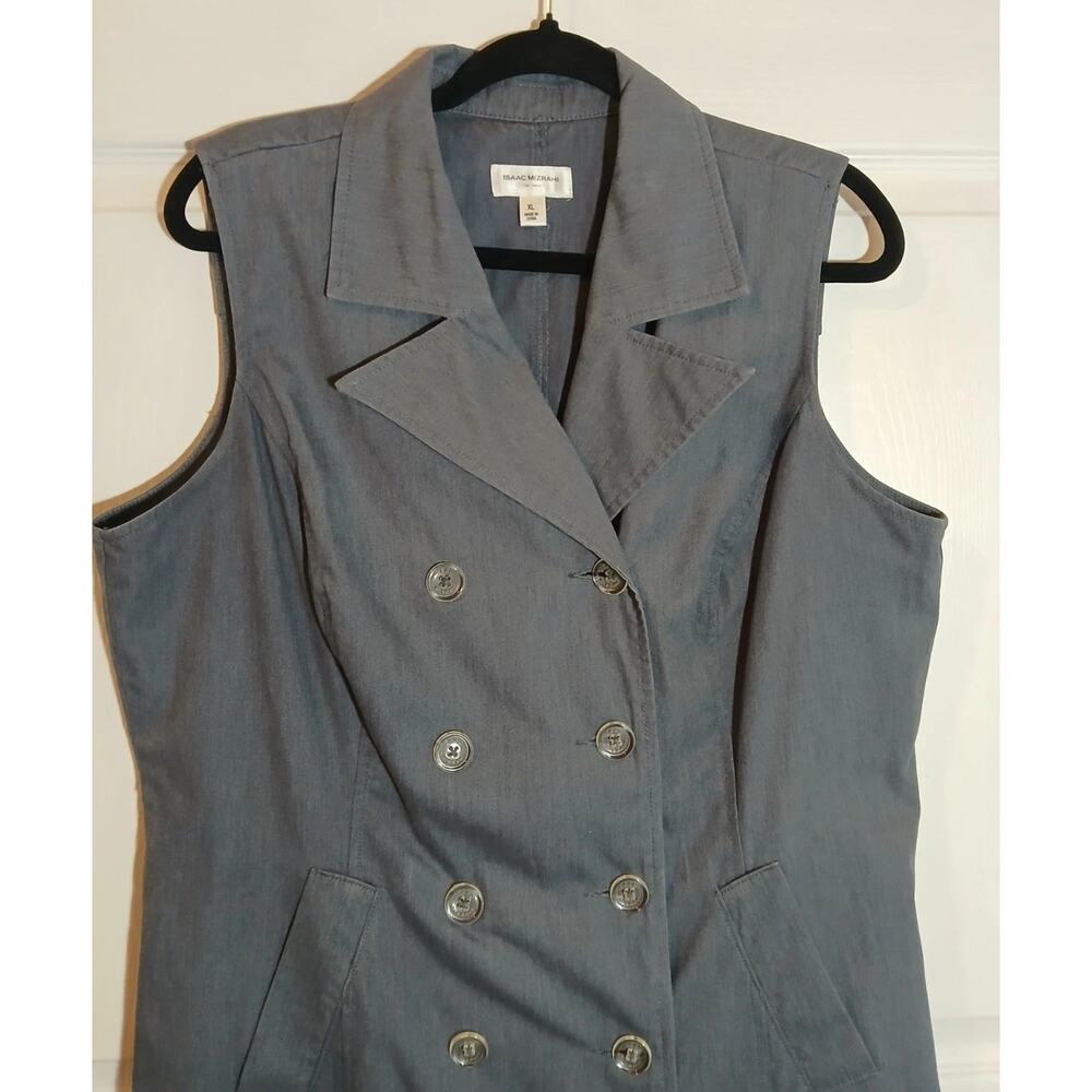 Isaac Mizrahi For Target Shirt Dress Button Up Sleeveless Gray XL